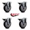 Service Caster 5'' Black Poly Wheel Swivel Bolt Hole Caster Set with Posi Lock Brakes, 4PK SCC-BH20S514-PPUB-BLK-PLB-4 - alternate 4